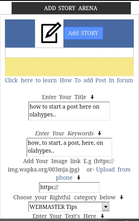 How To Create Post On  Olahypes Forum