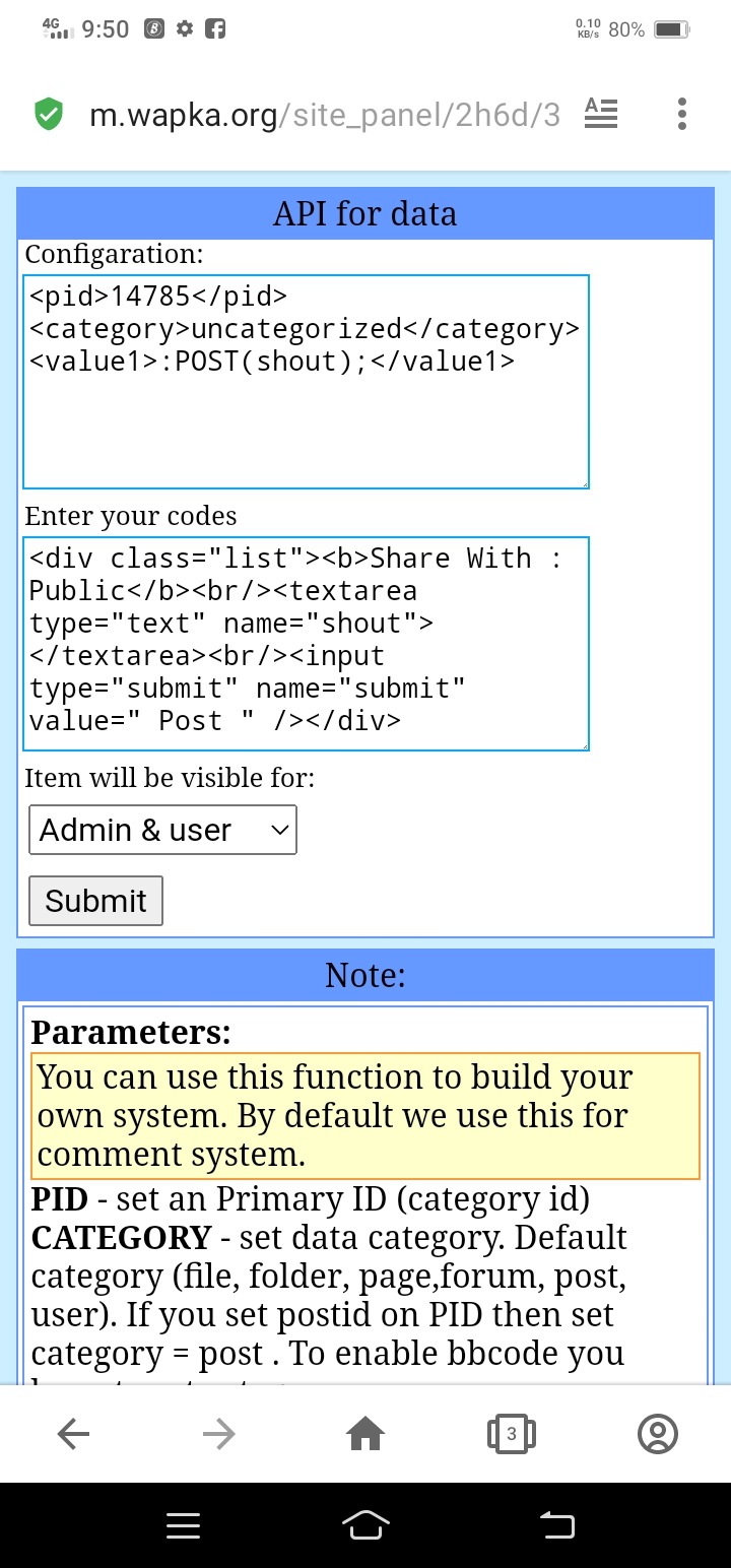 api data